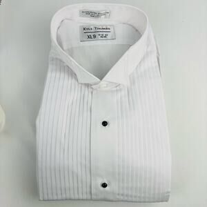 NWT Tuxedo Formal Attire ButtonUp White Dress Shirt Long Slv, XL9 17-17.5 38-39